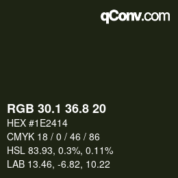 カラーコード: RGB 30.1 36.8 20 | qconv.com
