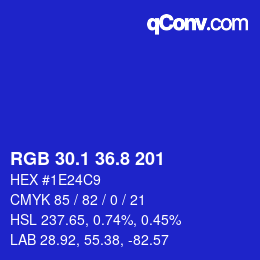 カラーコード: RGB 30.1 36.8 201 | qconv.com