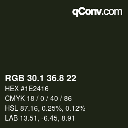 Color code: RGB 30.1 36.8 22 | qconv.com