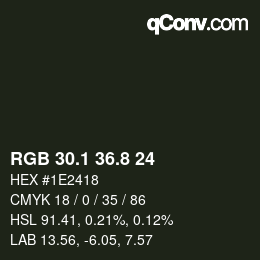 Color code: RGB 30.1 36.8 24 | qconv.com
