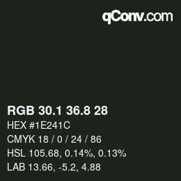 カラーコード: RGB 30.1 36.8 28 | qconv.com