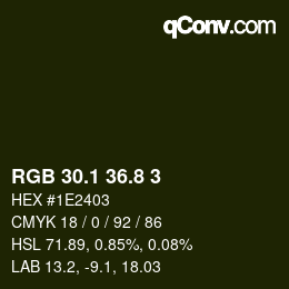カラーコード: RGB 30.1 36.8 3 | qconv.com