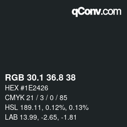 カラーコード: RGB 30.1 36.8 38 | qconv.com