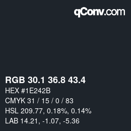 カラーコード: RGB 30.1 36.8 43.4 | qconv.com