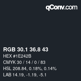 Color code: RGB 30.1 36.8 43 | qconv.com