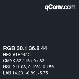Color code: RGB 30.1 36.8 44 | qconv.com