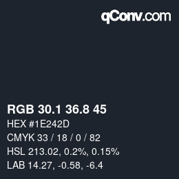Color code: RGB 30.1 36.8 45 | qconv.com