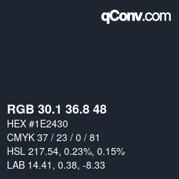 Color code: RGB 30.1 36.8 48 | qconv.com