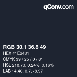 Color code: RGB 30.1 36.8 49 | qconv.com