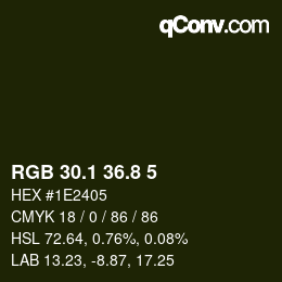 カラーコード: RGB 30.1 36.8 5 | qconv.com