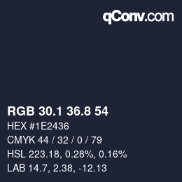 Color code: RGB 30.1 36.8 54 | qconv.com