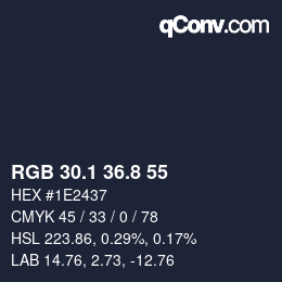 Color code: RGB 30.1 36.8 55 | qconv.com