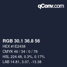 Color code: RGB 30.1 36.8 56 | qconv.com