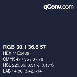Color code: RGB 30.1 36.8 57 | qconv.com