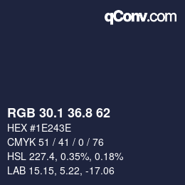 カラーコード: RGB 30.1 36.8 62 | qconv.com