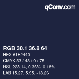 Color code: RGB 30.1 36.8 64 | qconv.com