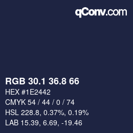 Color code: RGB 30.1 36.8 66 | qconv.com