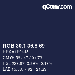 Color code: RGB 30.1 36.8 69 | qconv.com