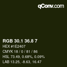 Color code: RGB 30.1 36.8 7 | qconv.com