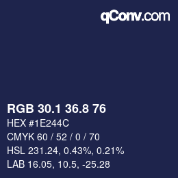カラーコード: RGB 30.1 36.8 76 | qconv.com