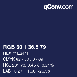 Color code: RGB 30.1 36.8 79 | qconv.com