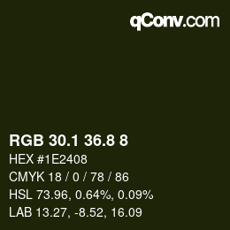 カラーコード: RGB 30.1 36.8 8 | qconv.com