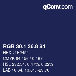 Color code: RGB 30.1 36.8 84 | qconv.com