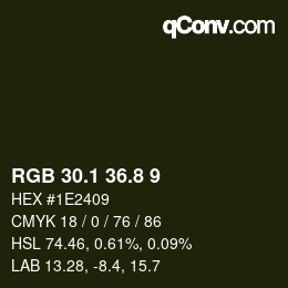Farbcode: RGB 30.1 36.8 9 | qconv.com