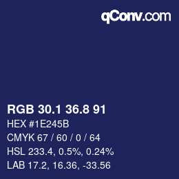 カラーコード: RGB 30.1 36.8 91 | qconv.com