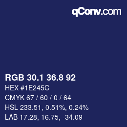 Color code: RGB 30.1 36.8 92 | qconv.com