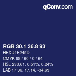 Farbcode: RGB 30.1 36.8 93 | qconv.com