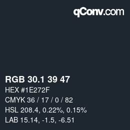 Color code: RGB 30.1 39 47 | qconv.com
