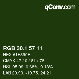 カラーコード: RGB 30.1 57 11 | qconv.com