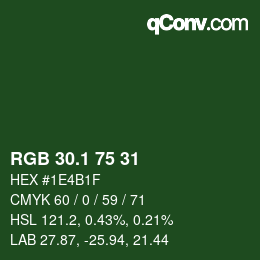 カラーコード: RGB 30.1 75 31 | qconv.com