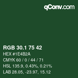 カラーコード: RGB 30.1 75 42 | qconv.com