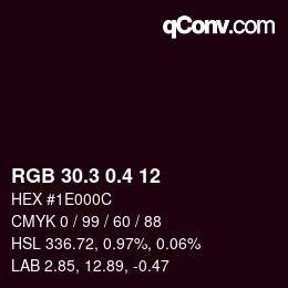 カラーコード: RGB 30.3 0.4 12 | qconv.com