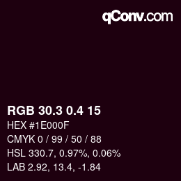 カラーコード: RGB 30.3 0.4 15 | qconv.com