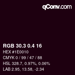カラーコード: RGB 30.3 0.4 16 | qconv.com