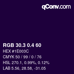 カラーコード: RGB 30.3 0.4 60 | qconv.com