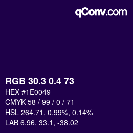 カラーコード: RGB 30.3 0.4 73 | qconv.com