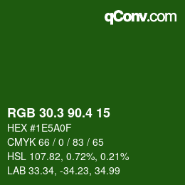 カラーコード: RGB 30.3 90.4 15 | qconv.com