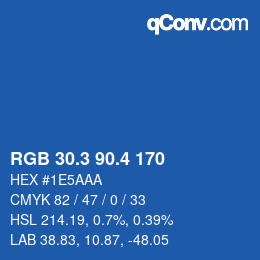 カラーコード: RGB 30.3 90.4 170 | qconv.com