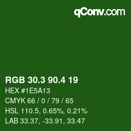 カラーコード: RGB 30.3 90.4 19 | qconv.com