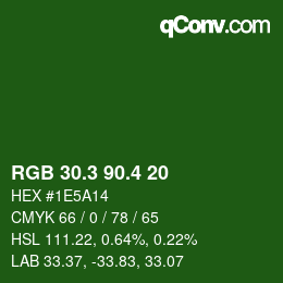 カラーコード: RGB 30.3 90.4 20 | qconv.com