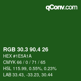 カラーコード: RGB 30.3 90.4 26 | qconv.com