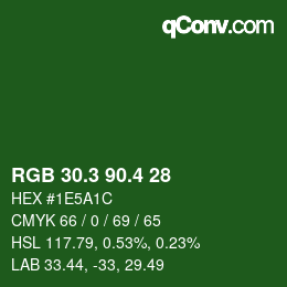 カラーコード: RGB 30.3 90.4 28 | qconv.com