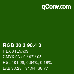 カラーコード: RGB 30.3 90.4 3 | qconv.com