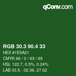 カラーコード: RGB 30.3 90.4 33 | qconv.com