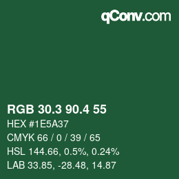 カラーコード: RGB 30.3 90.4 55 | qconv.com