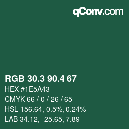 カラーコード: RGB 30.3 90.4 67 | qconv.com